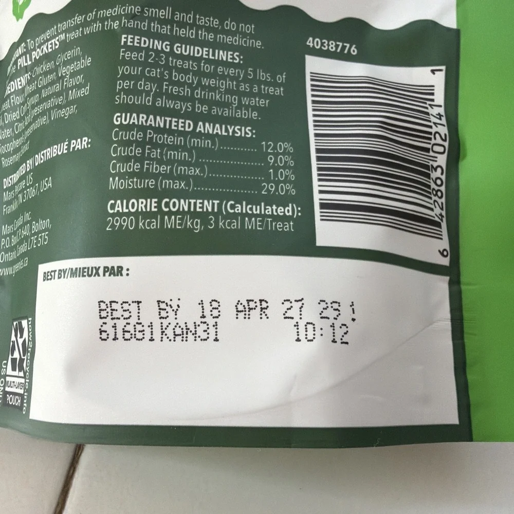 2 Greenies Feline Pill Pockets Cats Natural Soft Cat Treats Chicken Flavor 90